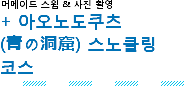 머메이드 스윔 & 사진 촬영 + 아오노도쿠츠(青の洞窟) 스노클링 코스